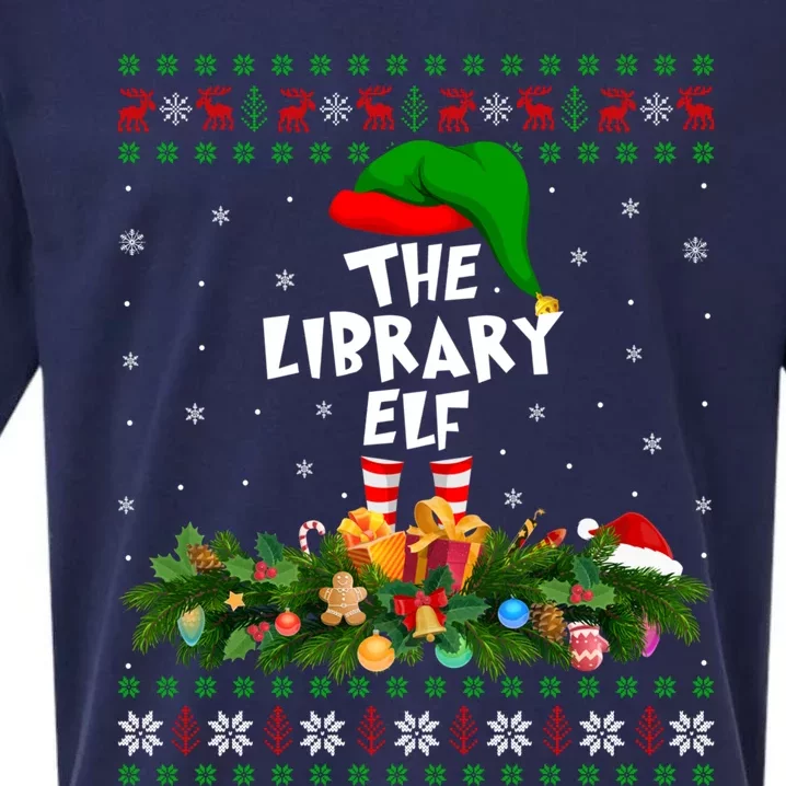 Funny Matching Family Ugly The Library Elf Christmas Gift Sueded Cloud Jersey T-Shirt