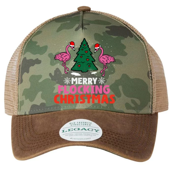 Flamingo Merry Flocking Christmas Funny Xmas Cool Gift Legacy Tie Dye Trucker Hat