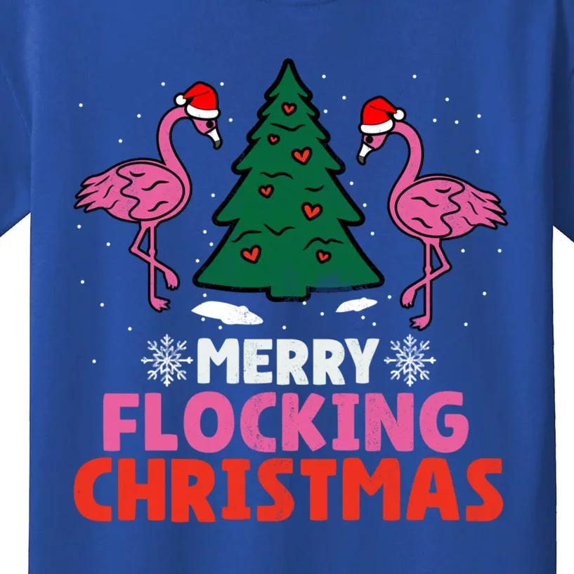 Flamingo Merry Flocking Christmas Funny Xmas Cool Gift Kids T-Shirt