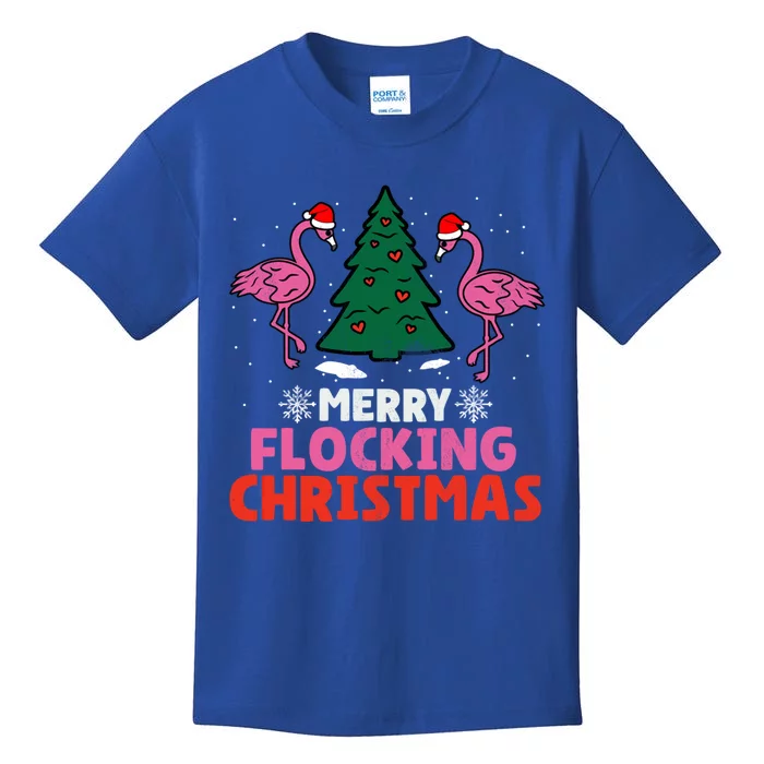 Flamingo Merry Flocking Christmas Funny Xmas Cool Gift Kids T-Shirt