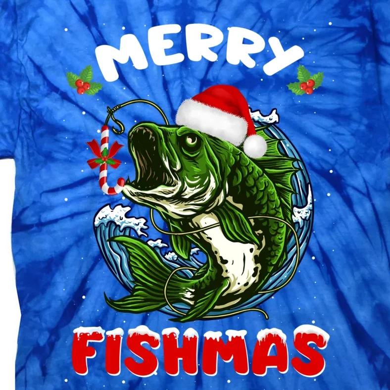 Funny Merry Fishmas Fishers Fishing Christmas Santa Pajama Cute Gift Tie-Dye T-Shirt