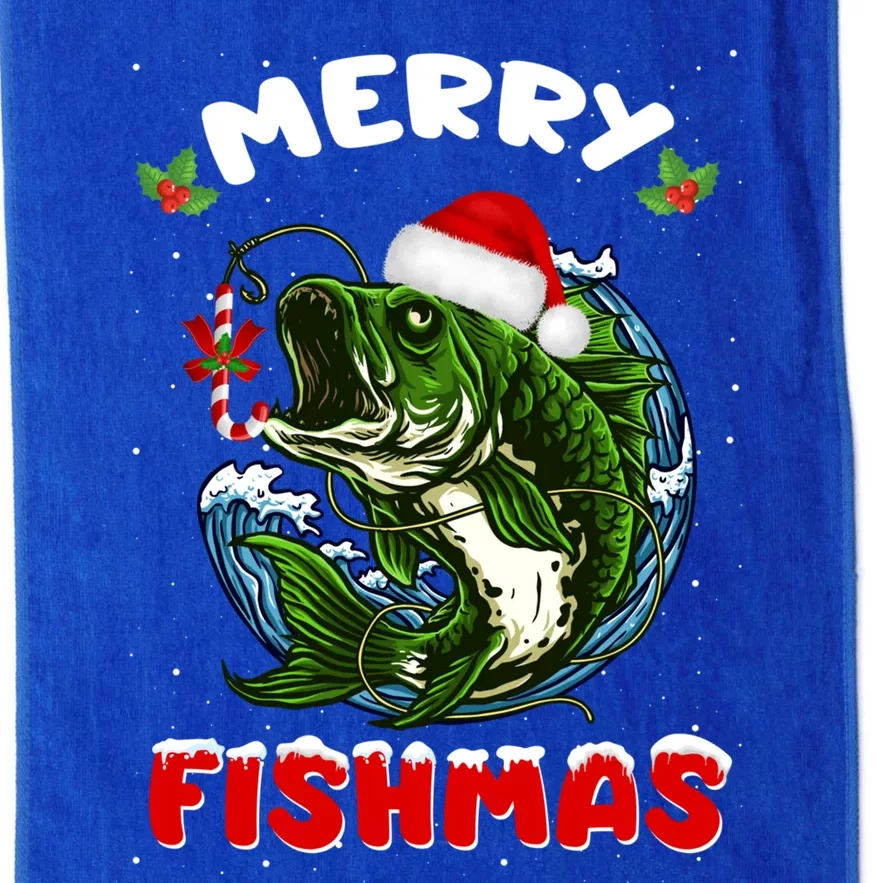 Funny Merry Fishmas Fishers Fishing Christmas Santa Pajama Cute Gift Platinum Collection Golf Towel