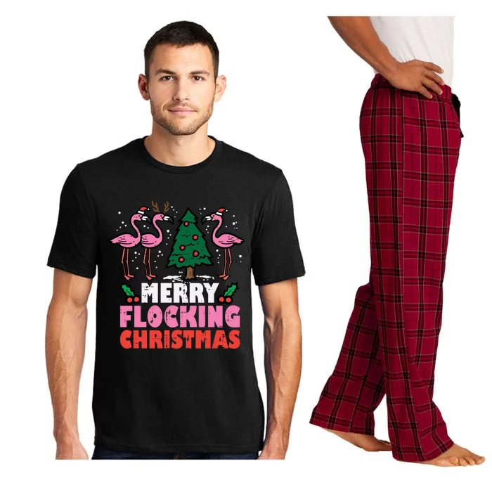 Flamingo Merry Flocking Christmas Funny Xmas Gift Pajama Set