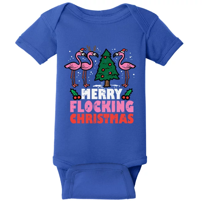 Flamingo Merry Flocking Christmas Funny Xmas Gift Baby Bodysuit