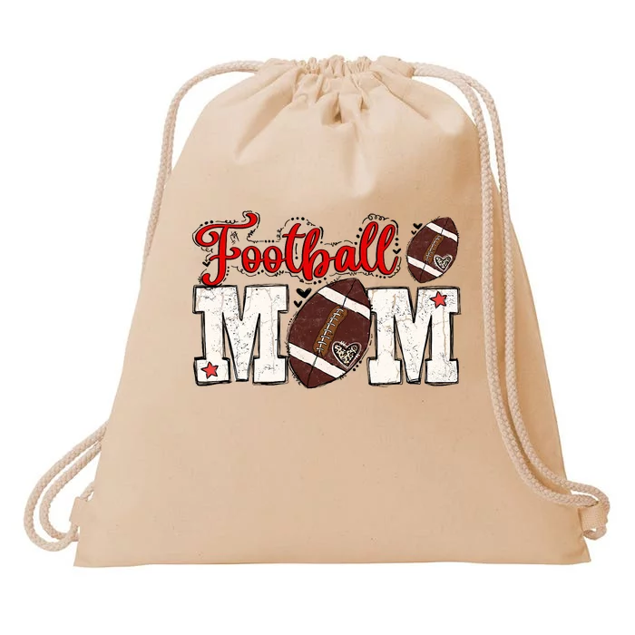 Football Mom Drawstring Bag