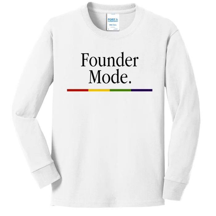 Founder Mode Kids Long Sleeve Shirt