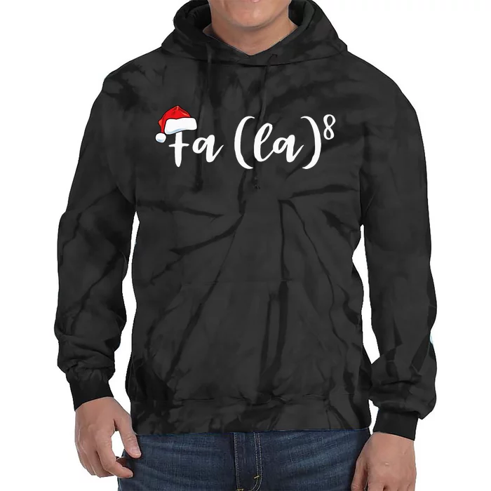 Funny Math Fa La 8 Santa Hat Teacher Christmas Tie Dye Hoodie