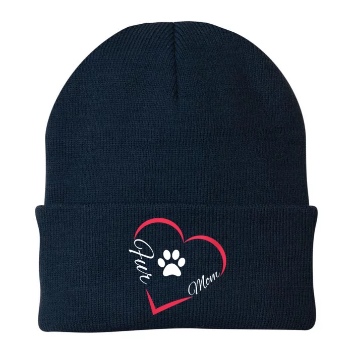 Fur Mom Fur Life With A Paw Print Design For Pet Lovers Knit Cap Winter Beanie