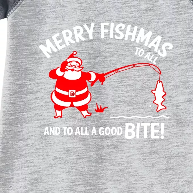 Funny Merry Fishmas Funny Fish Fishing Fisherman Christmas Xmas Gift Infant Baby Jersey Bodysuit