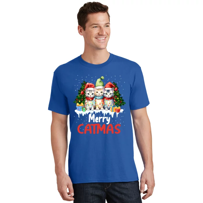 Funny Meow Feline Festive Merry Catmas Christmas Cat Gift T-Shirt