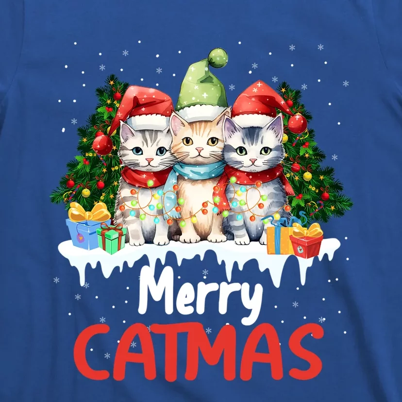 Funny Meow Feline Festive Merry Catmas Christmas Cat Gift T-Shirt