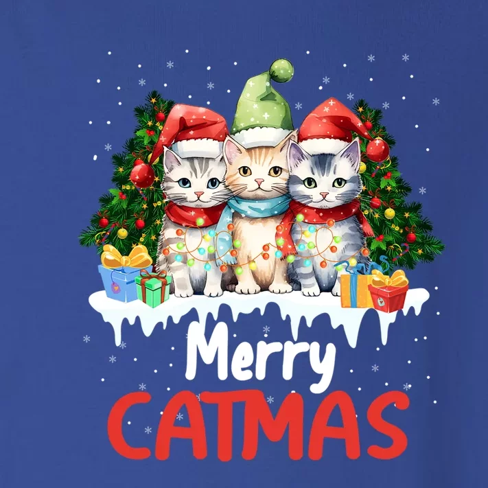 Funny Meow Feline Festive Merry Catmas Christmas Cat Gift Toddler Long Sleeve Shirt