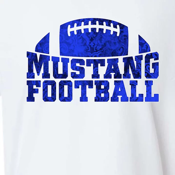 Friendswood Mustangs Football Pattern Royal Sueded Cloud Jersey T-Shirt