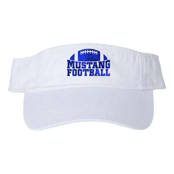 Friendswood Mustangs Football Pattern Royal Valucap Bio-Washed Visor