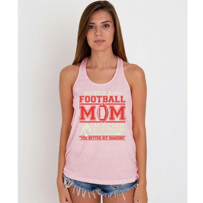 Football Mom For Football Fans Gift Women's Knotted Racerback Tank