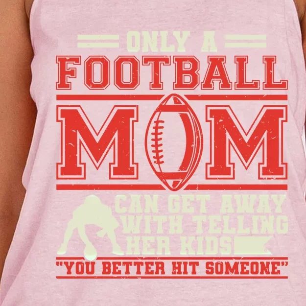 Football Mom For Football Fans Gift Women's Knotted Racerback Tank