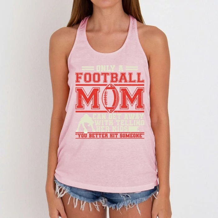 Football Mom For Football Fans Gift Women's Knotted Racerback Tank