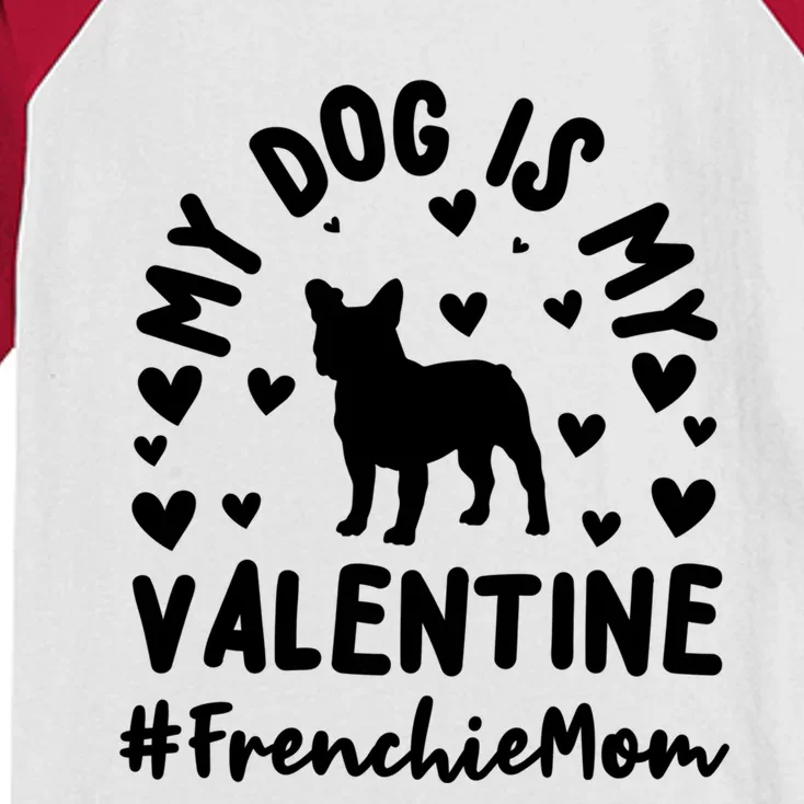 Frenchie Mom French Bulldog Valentine's Day Gift Kids Colorblock Raglan Jersey