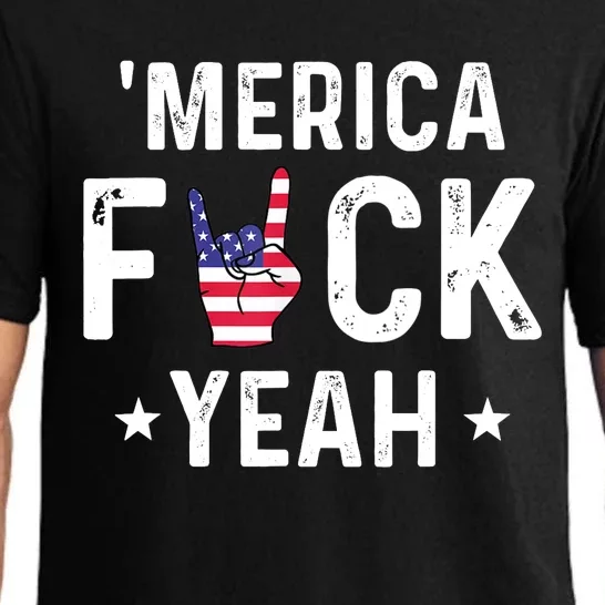 Funny Merica Fuck Yeah 4th Of July Pajama Set