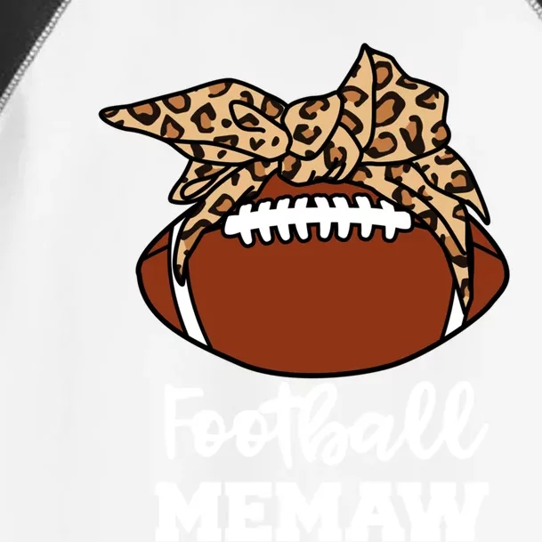 Football Memaw Funny Football Player Leopard Memaw Gift Toddler Fine Jersey T-Shirt