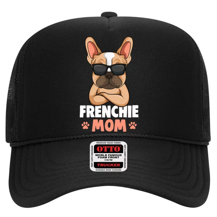 Frenchie Mom French Bulldog Dog Women High Crown Mesh Trucker Hat