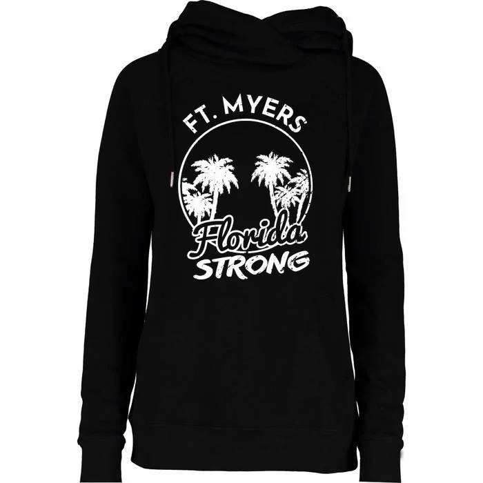 Ft. Myers Florida Strong Community Support Womens Funnel Neck Pullover Hood