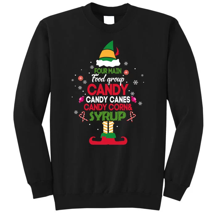 Four Main Food Groups Elf Christmas Pajama Xmas Sweatshirt