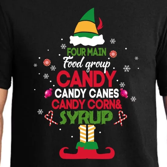 Four Main Food Groups Elf Christmas Pajama Xmas Pajama Set