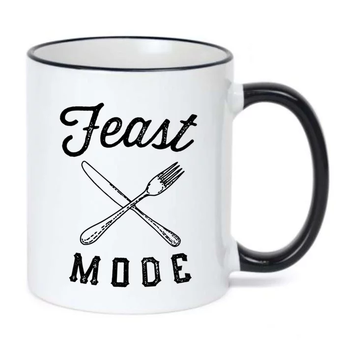 Feast Mode Funny Thanksgiving Dinner Gift Black Color Changing Mug