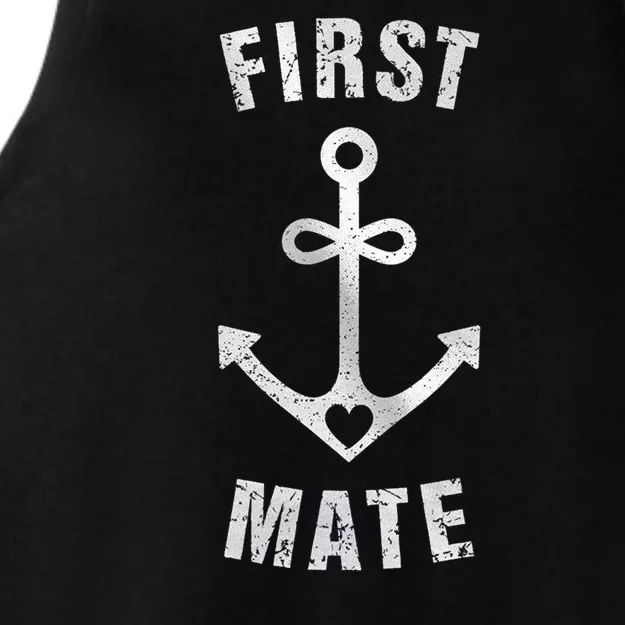 First Mate Funny Anchor Sailing Ship Cruise Ladies Tri-Blend Wicking Tank