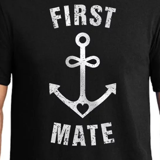 First Mate Funny Anchor Sailing Ship Cruise Pajama Set