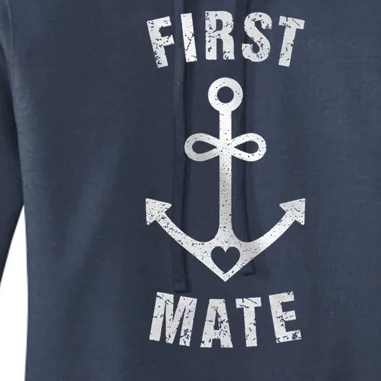 First Mate Funny Anchor Sailing Ship Cruise Women's Pullover Hoodie