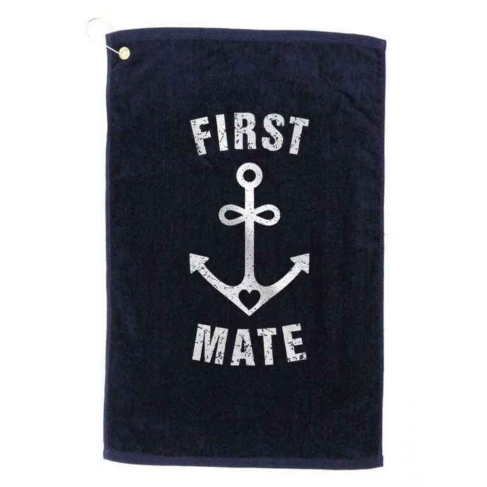 First Mate Funny Anchor Sailing Ship Cruise Platinum Collection Golf Towel