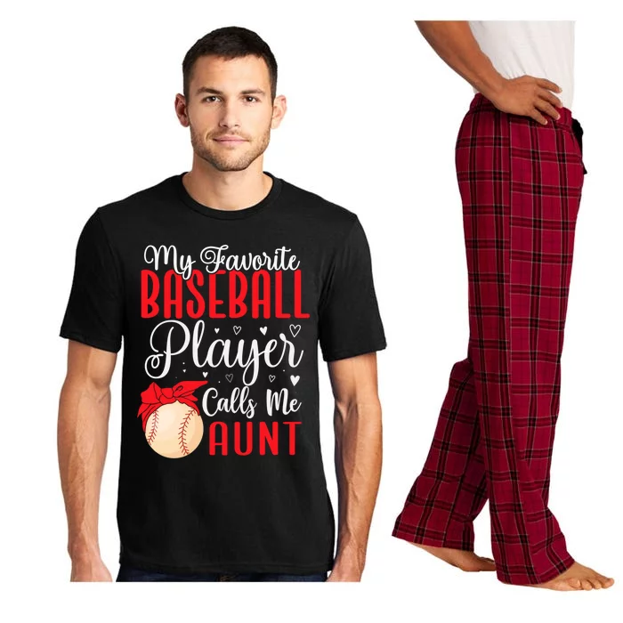 Funny My Favorite Baseball Player Calls Me Aunt Cute Gift Pajama Set