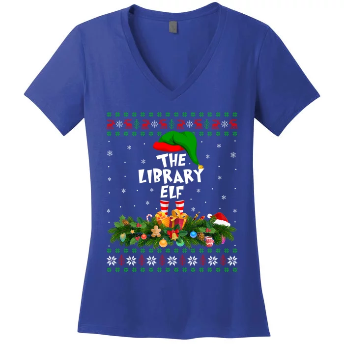 Funny Matching Family Ugly The Library Christmas Cute Gift Women's V-Neck T-Shirt