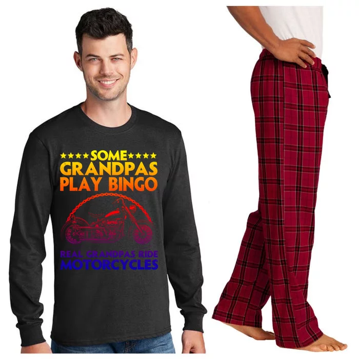 Funny Motorcycle For Grandpa Dad Motorcycle Lovers Riders Gift Long Sleeve Pajama Set