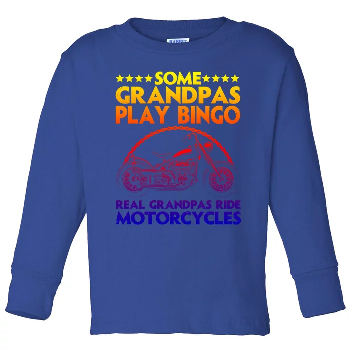 Funny Motorcycle For Grandpa Dad Motorcycle Lovers Riders Gift Toddler Long Sleeve Shirt