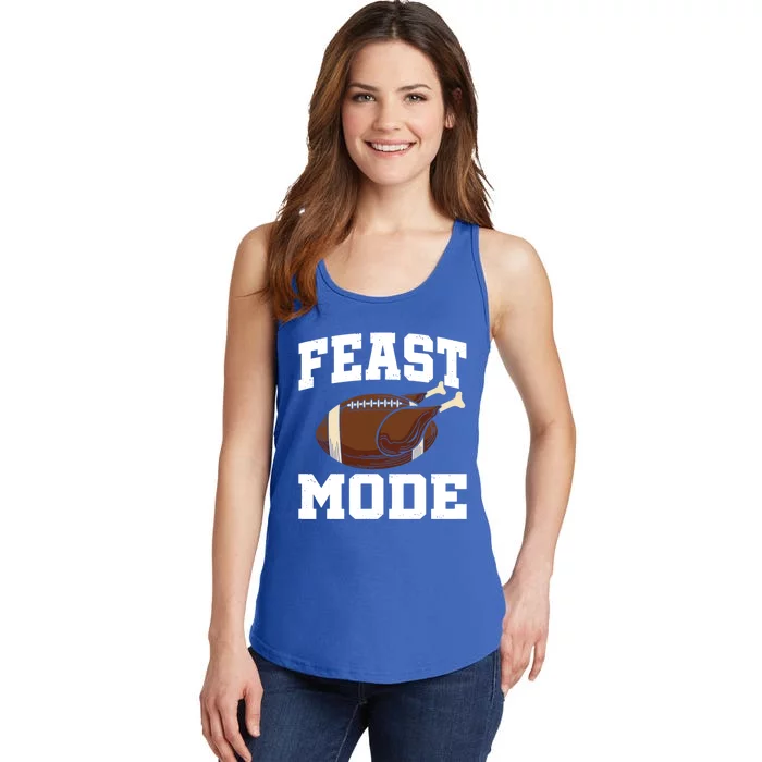 Feast Mode Football Turkey Funny Thanksgiving Gift Cute Gift Ladies Essential Tank