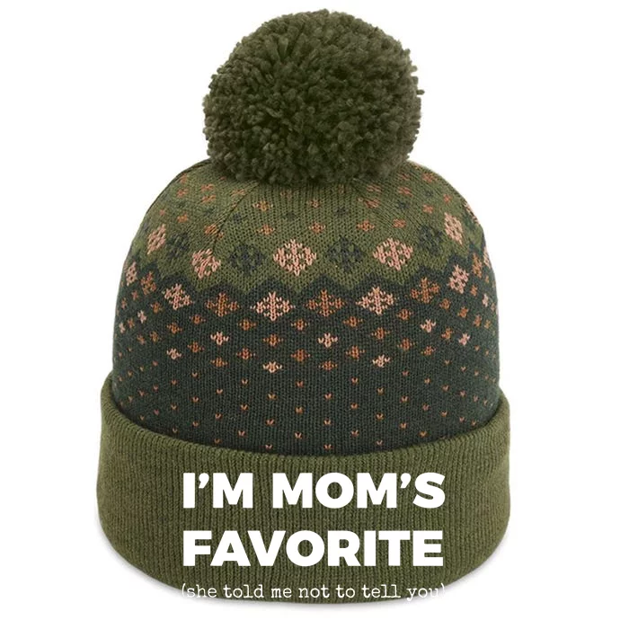 Funny Moms Favorite Son Daughter Im Moms Favorite The Baniff Cuffed Pom Beanie