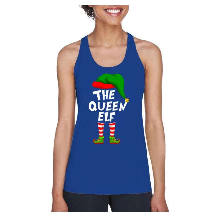 Funny Matching Family Christmas The Queen Elf Great Gift Women's Racerback Tank