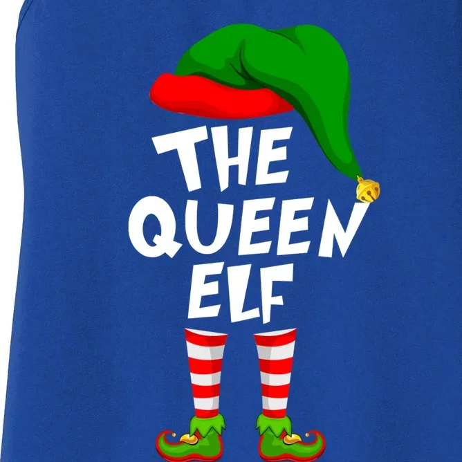 Funny Matching Family Christmas The Queen Elf Great Gift Women's Racerback Tank