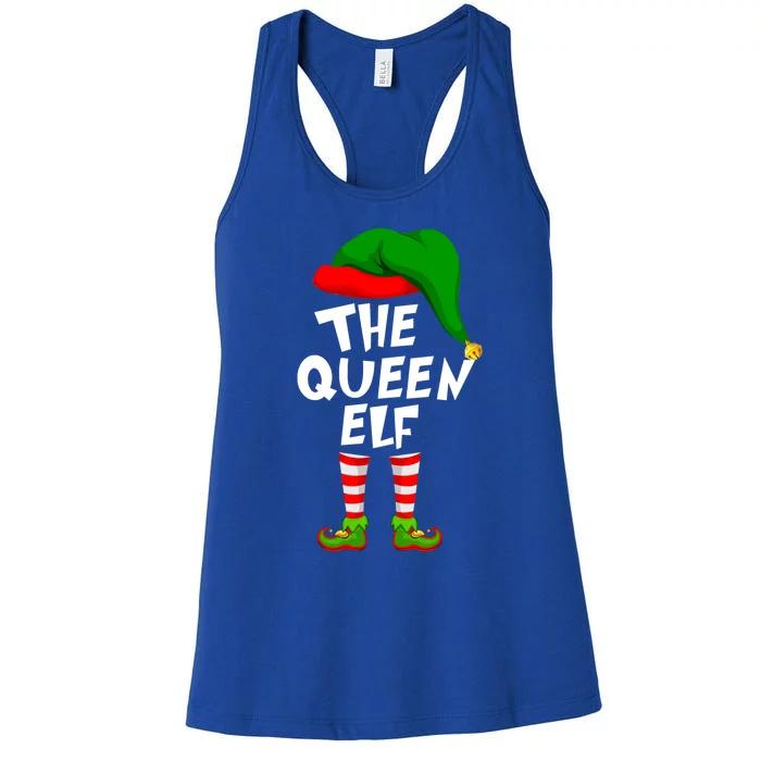 Funny Matching Family Christmas The Queen Elf Great Gift Women's Racerback Tank