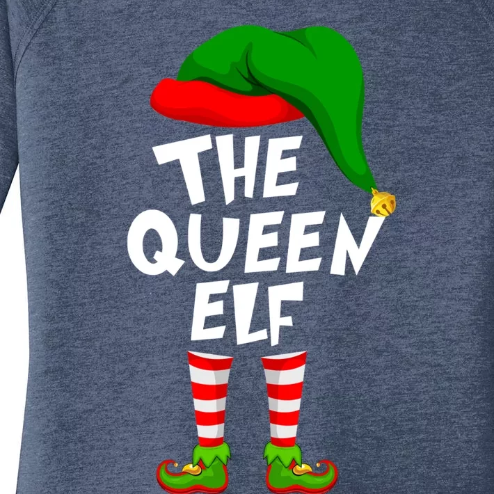 Funny Matching Family Christmas The Queen Elf Great Gift Women's Perfect Tri Tunic Long Sleeve Shirt