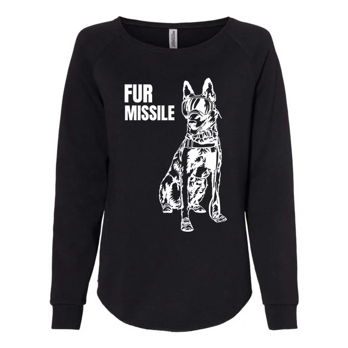 Fur Missile Funny Beligian Malinois Dog Womens California Wash Sweatshirt