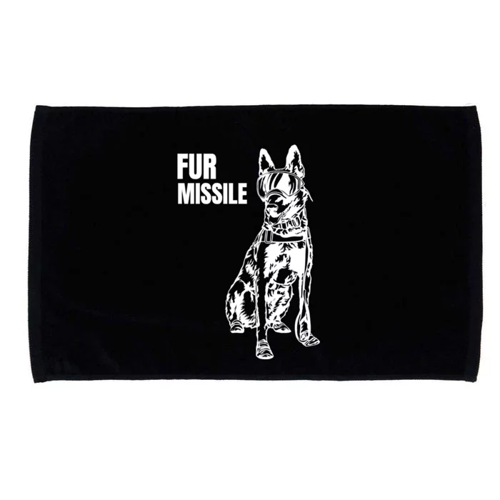 Fur Missile Funny Beligian Malinois Dog Microfiber Hand Towel