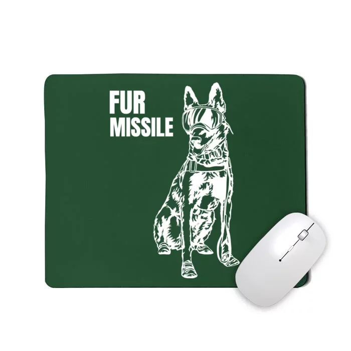 Fur Missile Funny Beligian Malinois Dog Mousepad