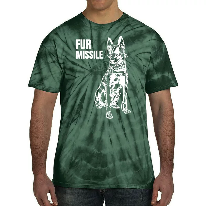 Fur Missile Funny Beligian Malinois Dog Tie-Dye T-Shirt