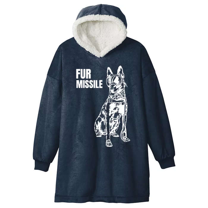 Fur Missile Funny Beligian Malinois Dog Hooded Wearable Blanket