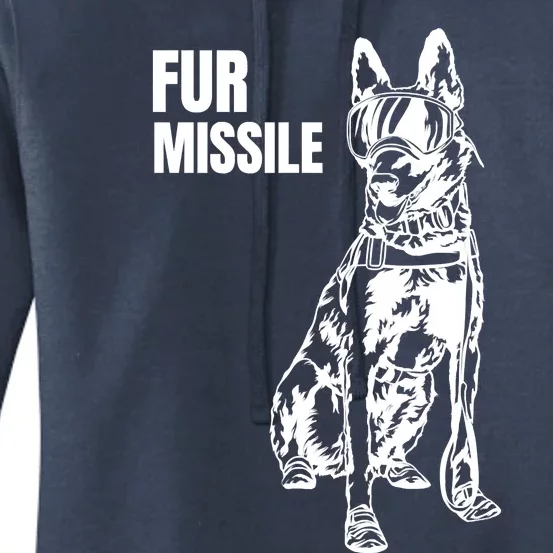 Fur Missile Funny Beligian Malinois Dog Women's Pullover Hoodie