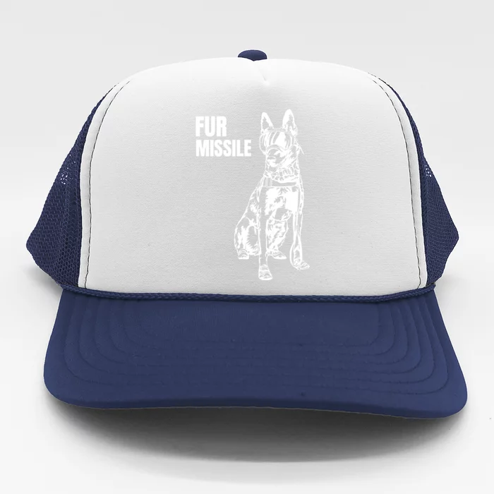 Fur Missile Funny Beligian Malinois Dog Trucker Hat